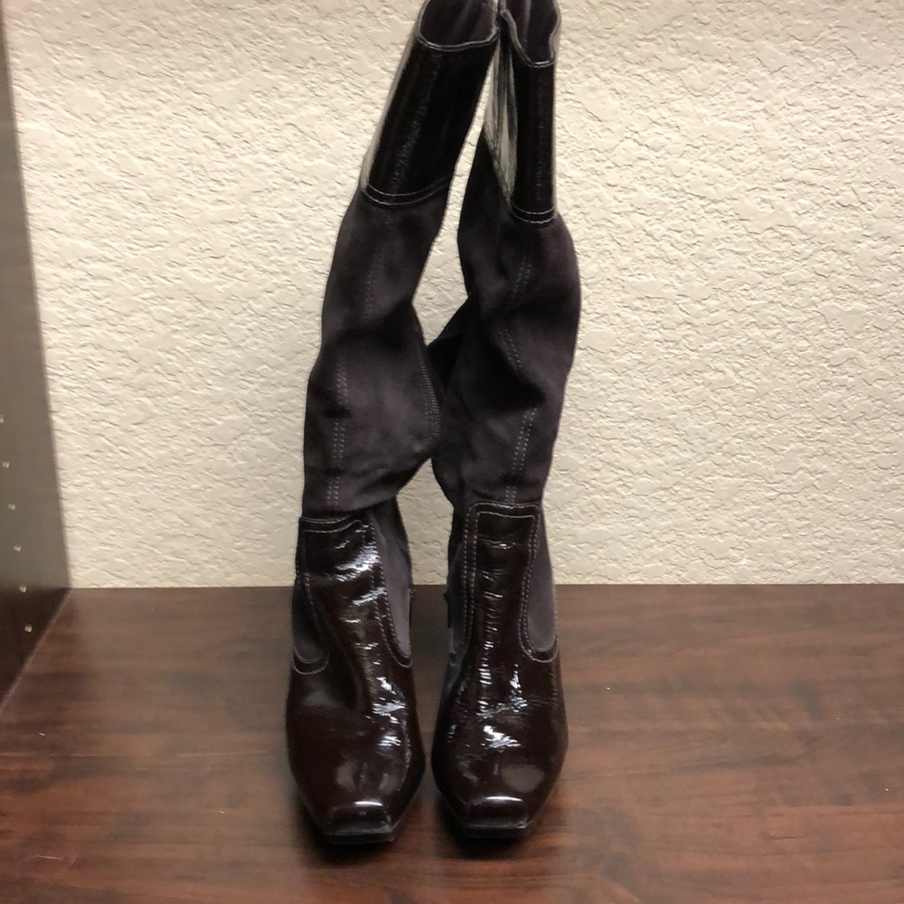 Gianni Bini tall platform suede and leather boots